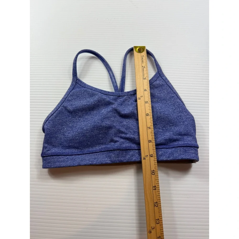 Lululemon Free To Be Bra Blue Space Dye Heathered Strappy Yoga Sports Bra Size 2